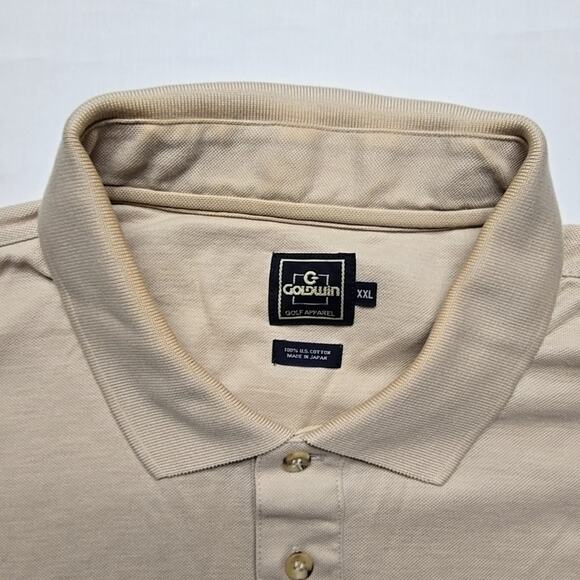 Vintage U.S. Open 1997 Goldwin Men's XXL Polo Shirt Beige Golf Apparel Cotton - Picture 3 of 8